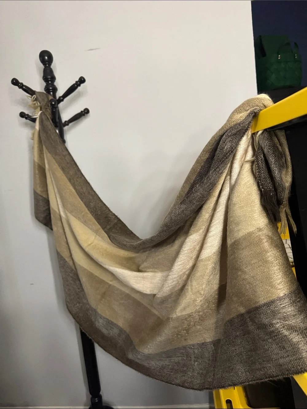 Neutral Striped Heavyweight Shawl Scarf 37.B